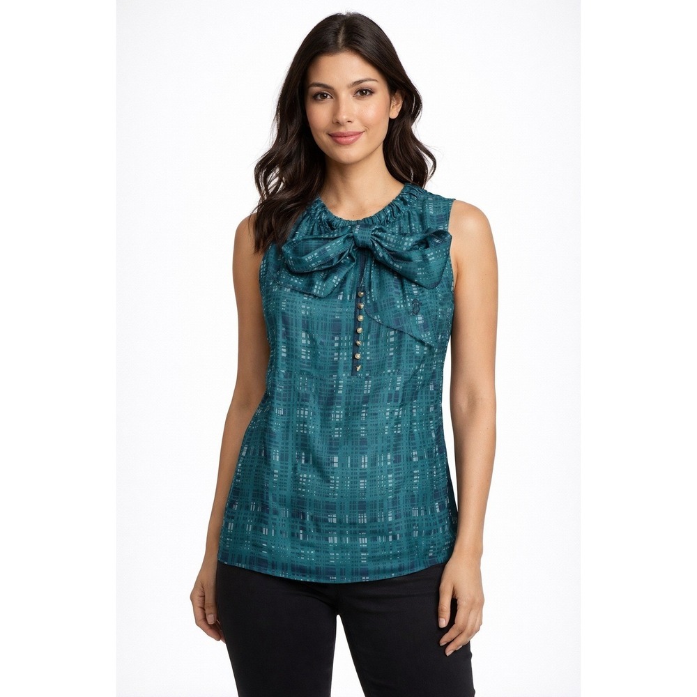 Tory Burch Pussycat Bow Neck Silk Blouse Top Women's Size 4